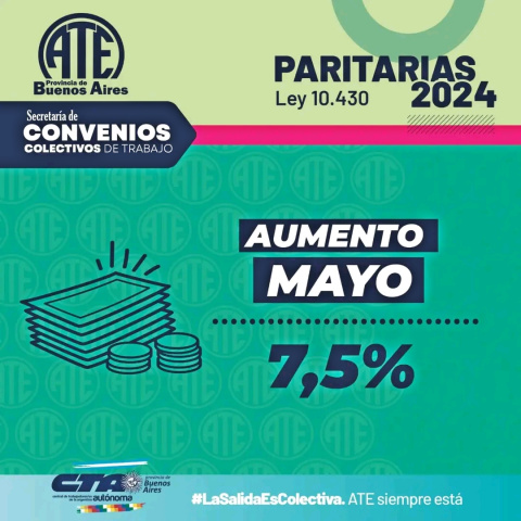 ESTATALES ACEPTARON AUMENTO DEL 7, 5% PARA MAYO