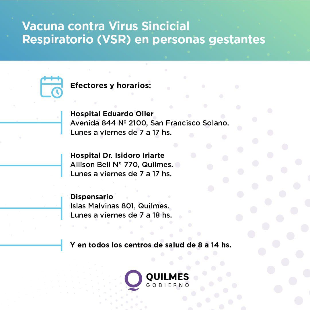 LA NUEVA VACUNA OBLIGATORIA PARA PERSONAS EMBARAZADAS SE APLICA EN QUILMES DE FORMA GRATUITA