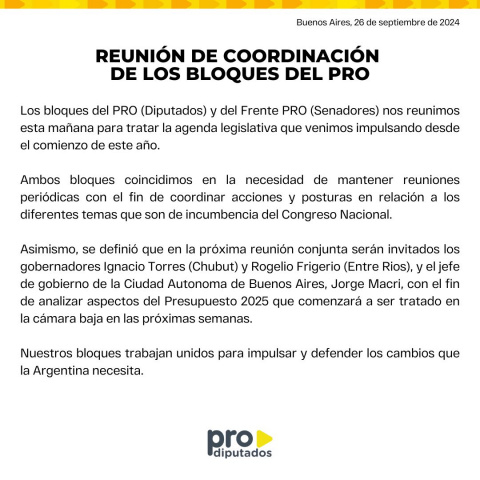 REUNION DE DIPUTADOS Y SENADORES DEL PRO