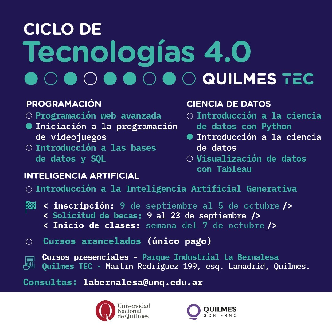 CONTINÚAN ABIERTAS LAS INSCRIPCIONES PARA EL CICLO DE TECNOLOGÍAS 4.0