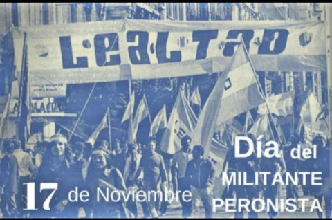 PABLO CAPANDEGUI DE «C.M LEALTAD» BERAZATEGUI DESEA «FELIZ DIA DEL MILITANTE»