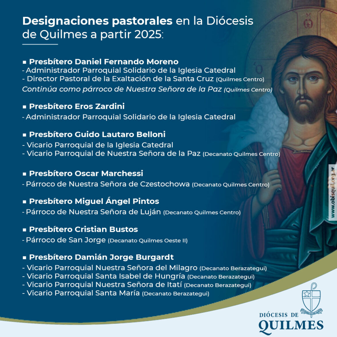 DESIGNACIONES PASTORAL DE SACERDOTES DE LA DIÓCESIS