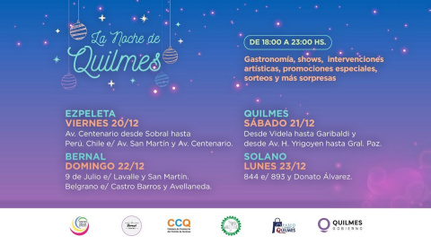 SE VIENE UNA NUEVA EDICIÓN DE “LA NOCHE DE QUILMES” CON DESCUENTOS Y PROMOCIONES PARA LAS COMPRAS DE NAVIDAD