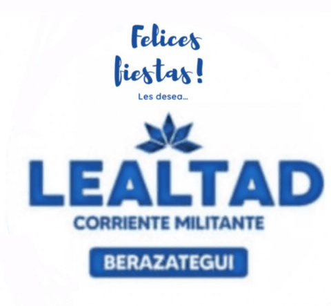 FELICES FIESTAS LES DESEA C.M LEALTAD BERAZATEGUI