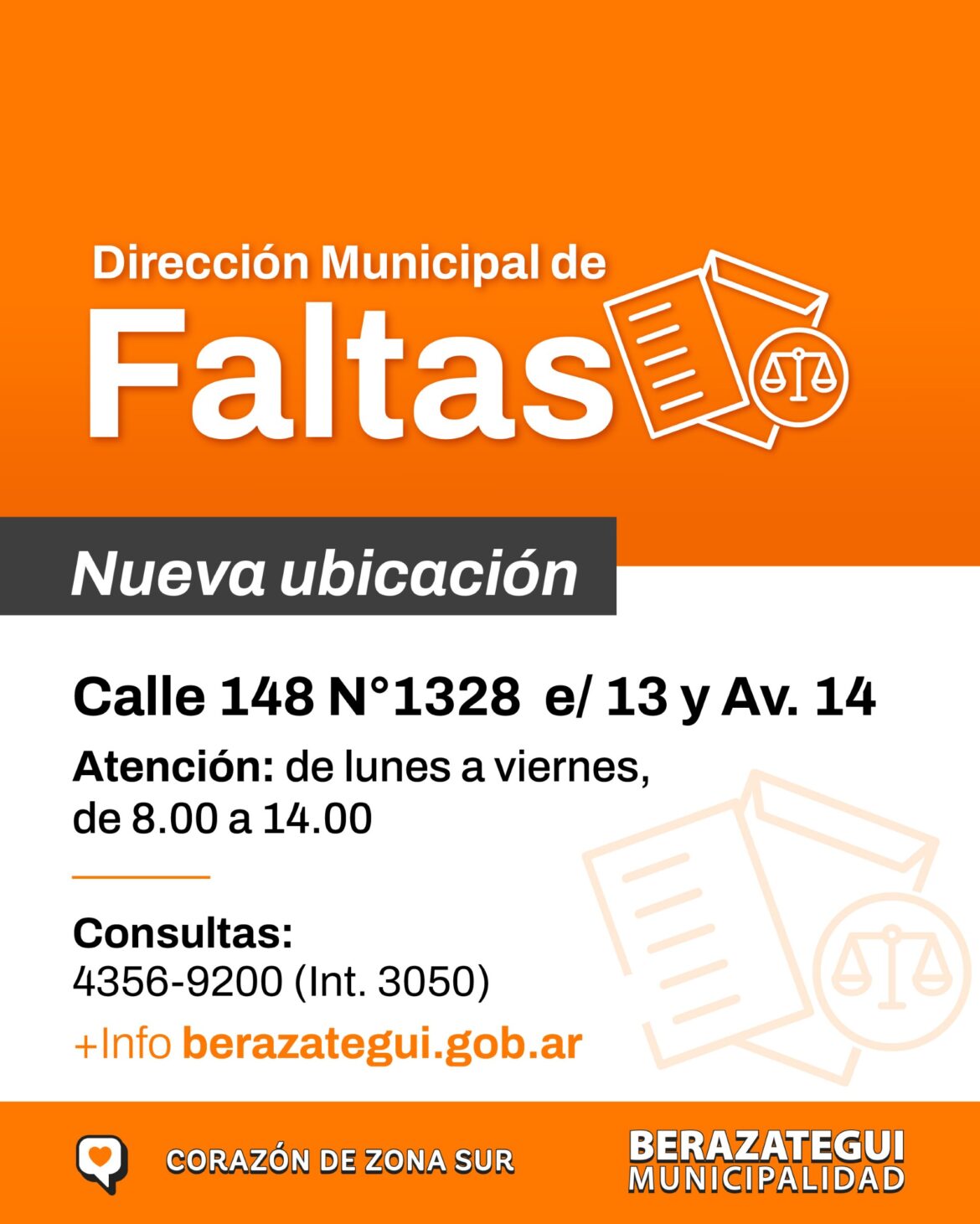 LA DIRECCIÓN MUNICIPAL DE FALTAS DE BERAZATEGUI YA FUNCIONA EN SU NUEVA SEDE