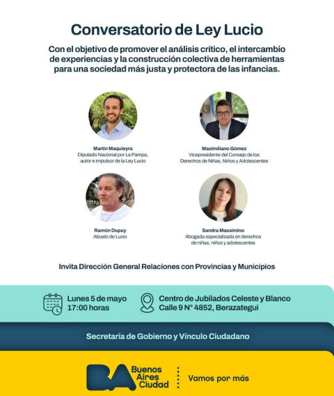 ESTE LUNES 5 DE MAYO, LA DOCTORA SANDRA MASSIMINO PRESENTA CHARLA SOBRE «LEY LUCIO»