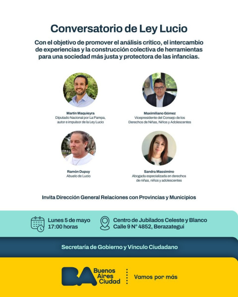ESTE LUNES 5 DE MAYO, LA DOCTORA SANDRA MASSIMINO PRESENTA CHARLA SOBRE «LEY LUCIO»