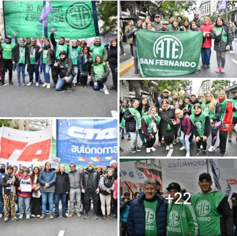ATE, PARTICIPÓ EN MOVILIZACION DE DAN CAYETANO A PLAZA DE MAYO