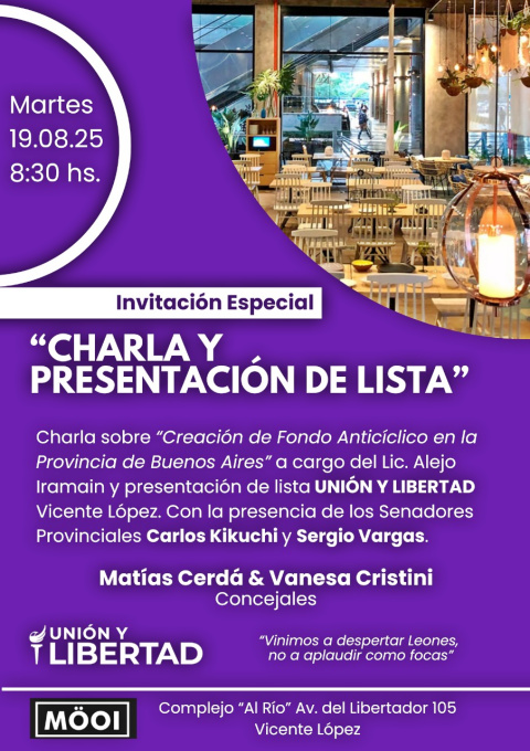 EN VICENTE LOPEZ PRESENTAN LISTA DE «UNIDAD Y LIBERTAD»