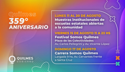 FESTEJOS POR °359 ANIVERSARIO DE QUILMES