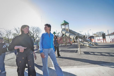 MAYRA Y SOLER RECORRIERON LA OBRA DE PLAZA LAS LAGRIMAS EN SOLANO
