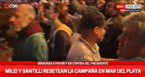 PROTESTA POR PRESENCIA DE MILEI EN MAR DEL PLATA