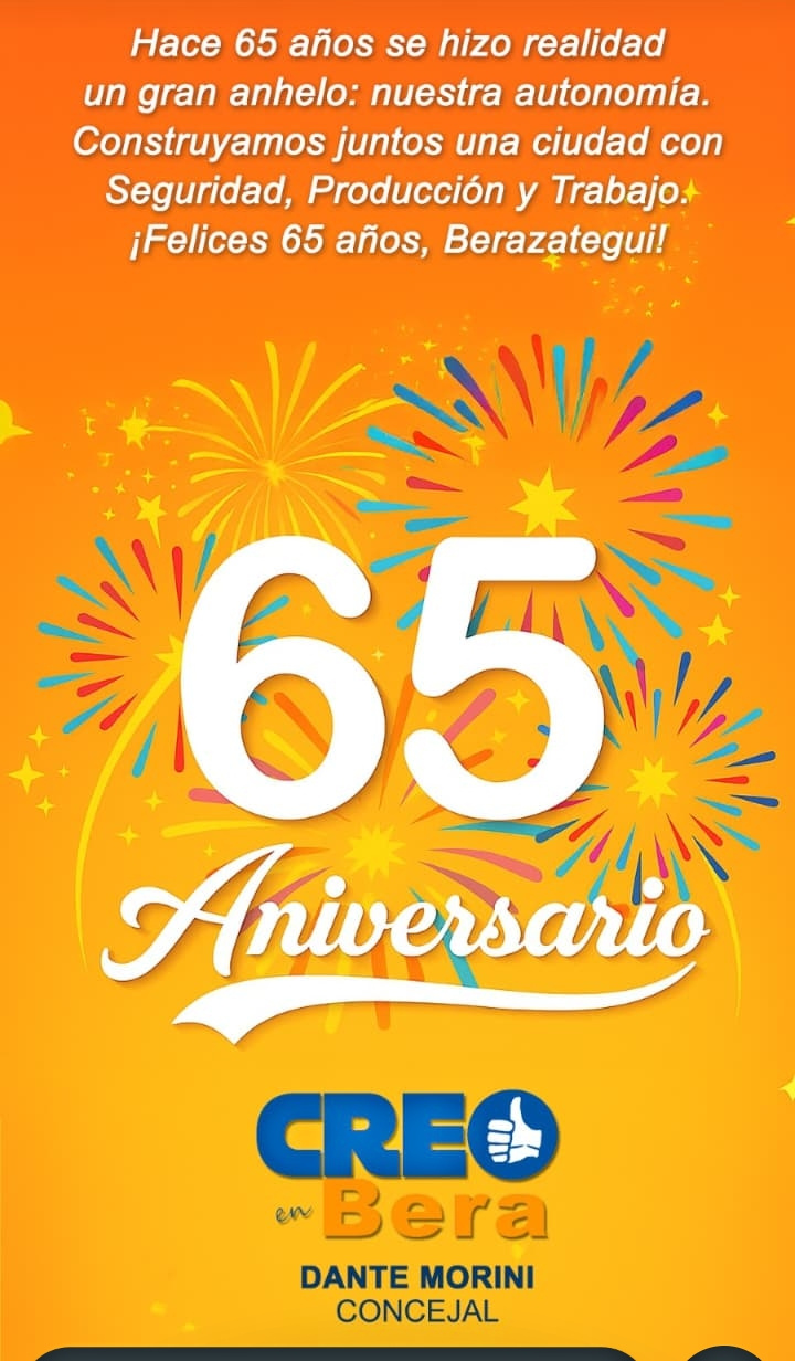 DANTE MORINI SALUDA A LOS VECINOS POR AUTONOMIA DE BERAZATEGUI