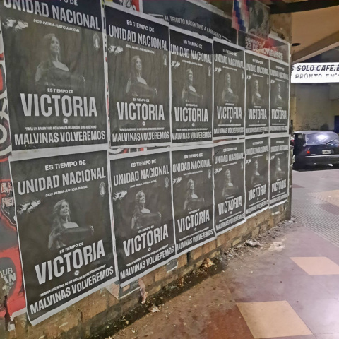APARECIERON AFICHES DE VICTORIA VILLARUEL