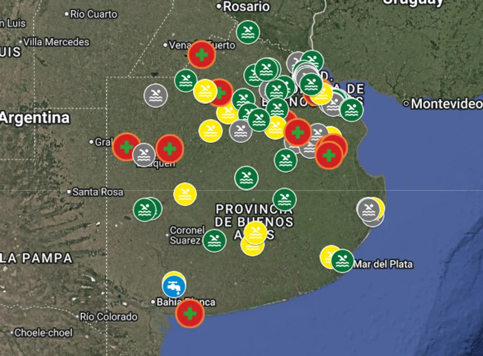 CIANOBACTERIAS EN BUENOS AIRES: EL MAPA MUESTRA INCREMENTO DE SECTORES BAJO ALERTA