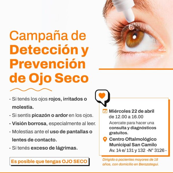 BERAZATEGUI: CAMPAÑA GRATUITA DE DETECCIÓN Y PREVENCIÓN DE OJO SECO