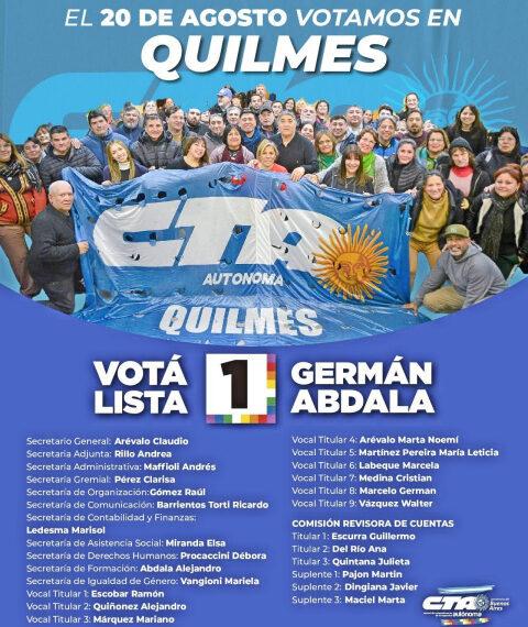 ELECCIONES CTA AUTÓNOMA DE QUILMES