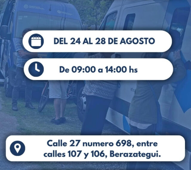 ESTE LUNES 24 DE AGOSTO EL RENAPER Y ANSES EN BERAZATEGUI