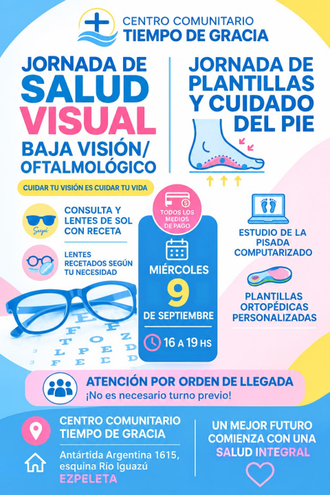 JORNADA DE SALUD VISUAL EN CENTRO COMUNITARIO TIEMPO DE GRACIA