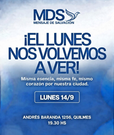 EL LUNES VUELVE A QUILMES LA IGLESIA «MDS»