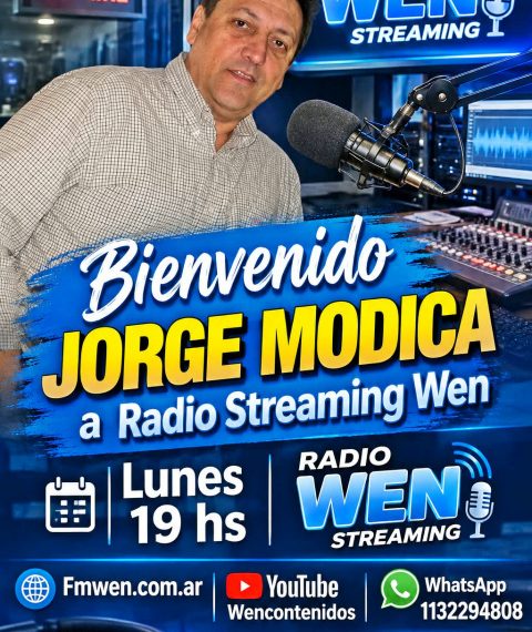 JORGE MODICA A PARTIR DE ESTE LUNES A LAS 19 EN STREAMING WEN